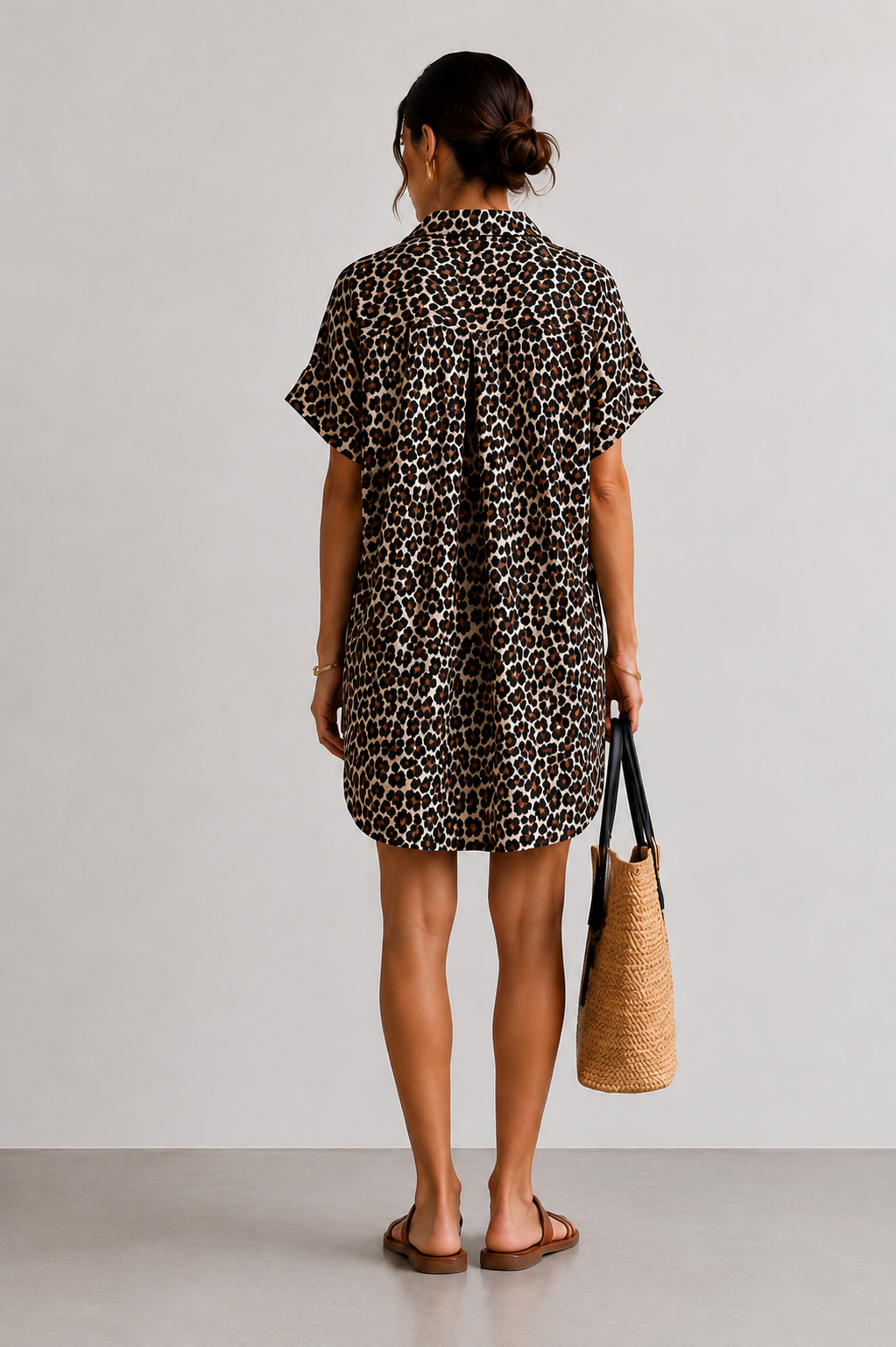 Vestido Camisero Animal Print para Mujer | Estilo Leopardo, Cómodo y Elegante para Primavera Verano