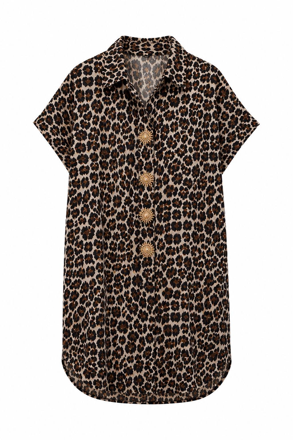 Vestido Camisero Animal Print para Mujer | Estilo Leopardo, Cómodo y Elegante para Primavera Verano