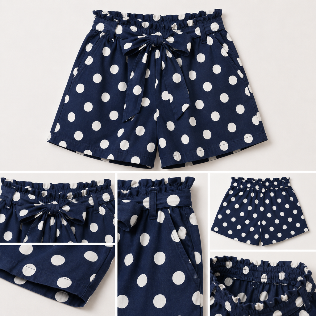 Short de Mujer con Estampado de Lunares | Cintura Elástica con Lazo – Cómodo y Fresco para Verano