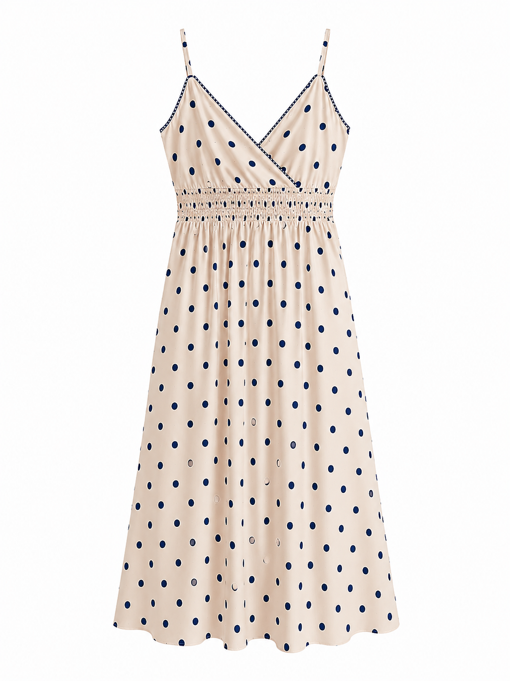 Vestido Largo de Lunares para Mujer con Tirantes Finos | Estilo Mediterráneo Elegante Primavera Verano