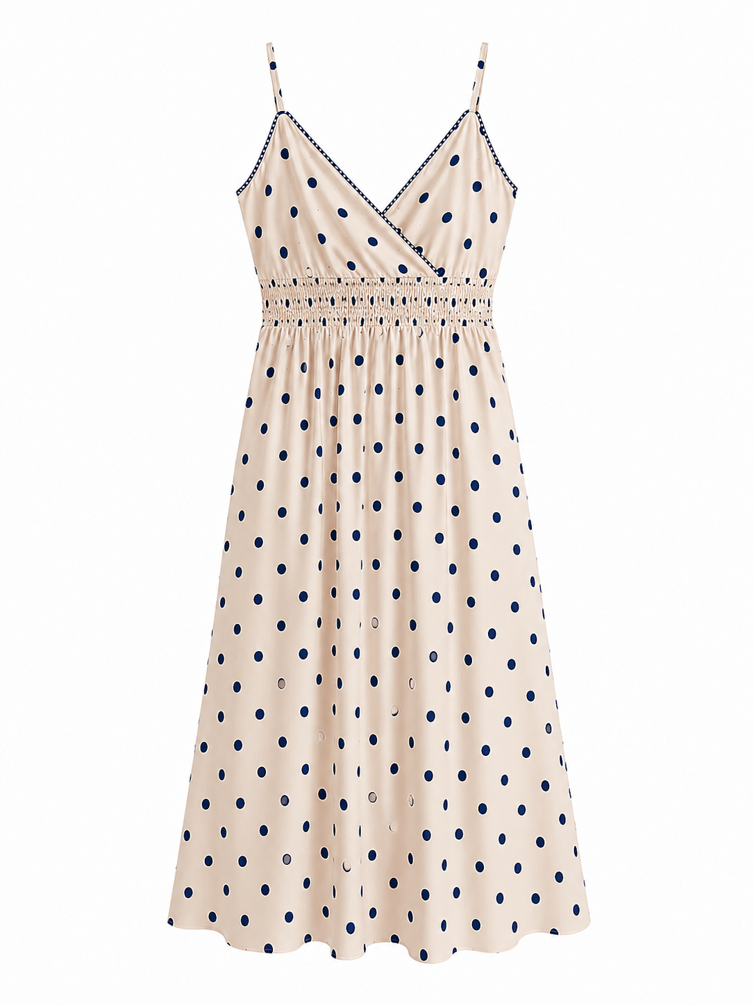 Vestido Largo de Lunares para Mujer con Tirantes Finos | Estilo Mediterráneo Elegante Primavera Verano