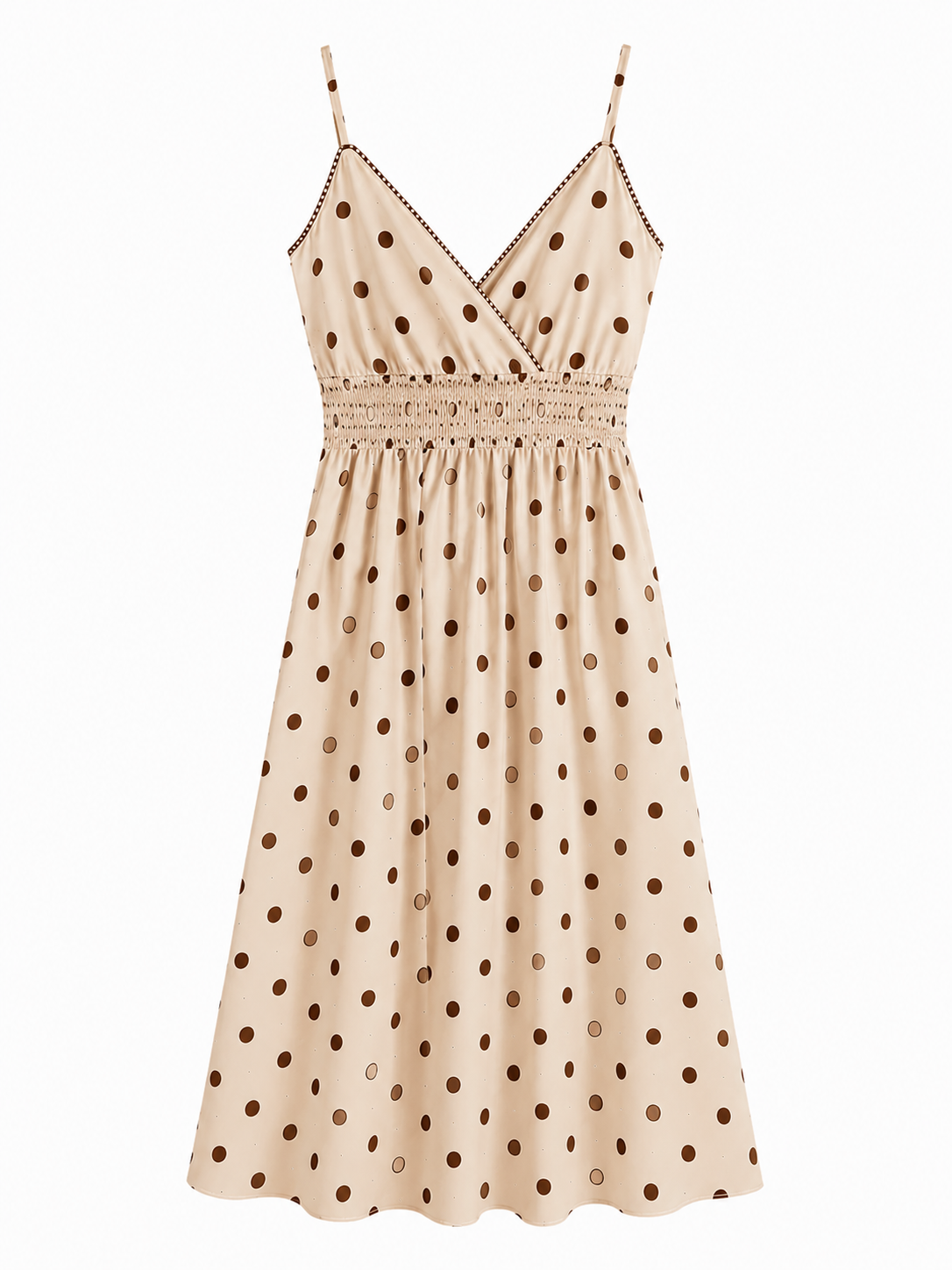 Vestido Largo de Lunares para Mujer con Tirantes Finos | Estilo Mediterráneo Elegante Primavera Verano