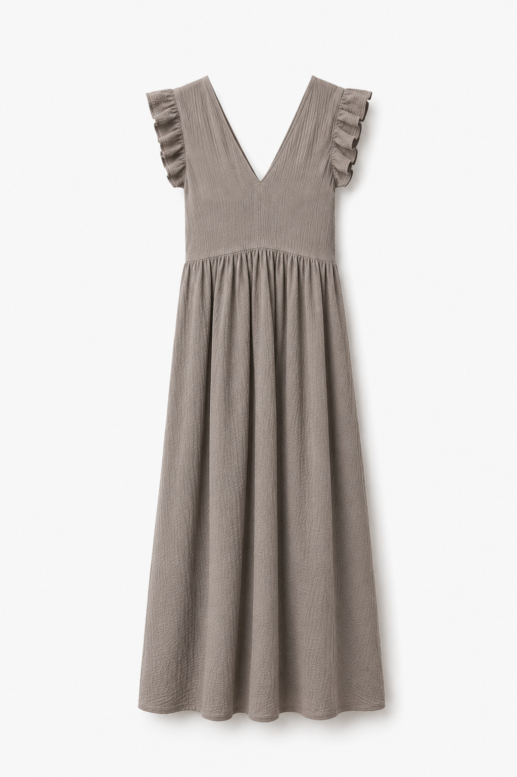 Vestido Largo Fucsia para Mujer con Volantes | Escote en V y Espalda Abierta – Elegante y Fresco para Verano