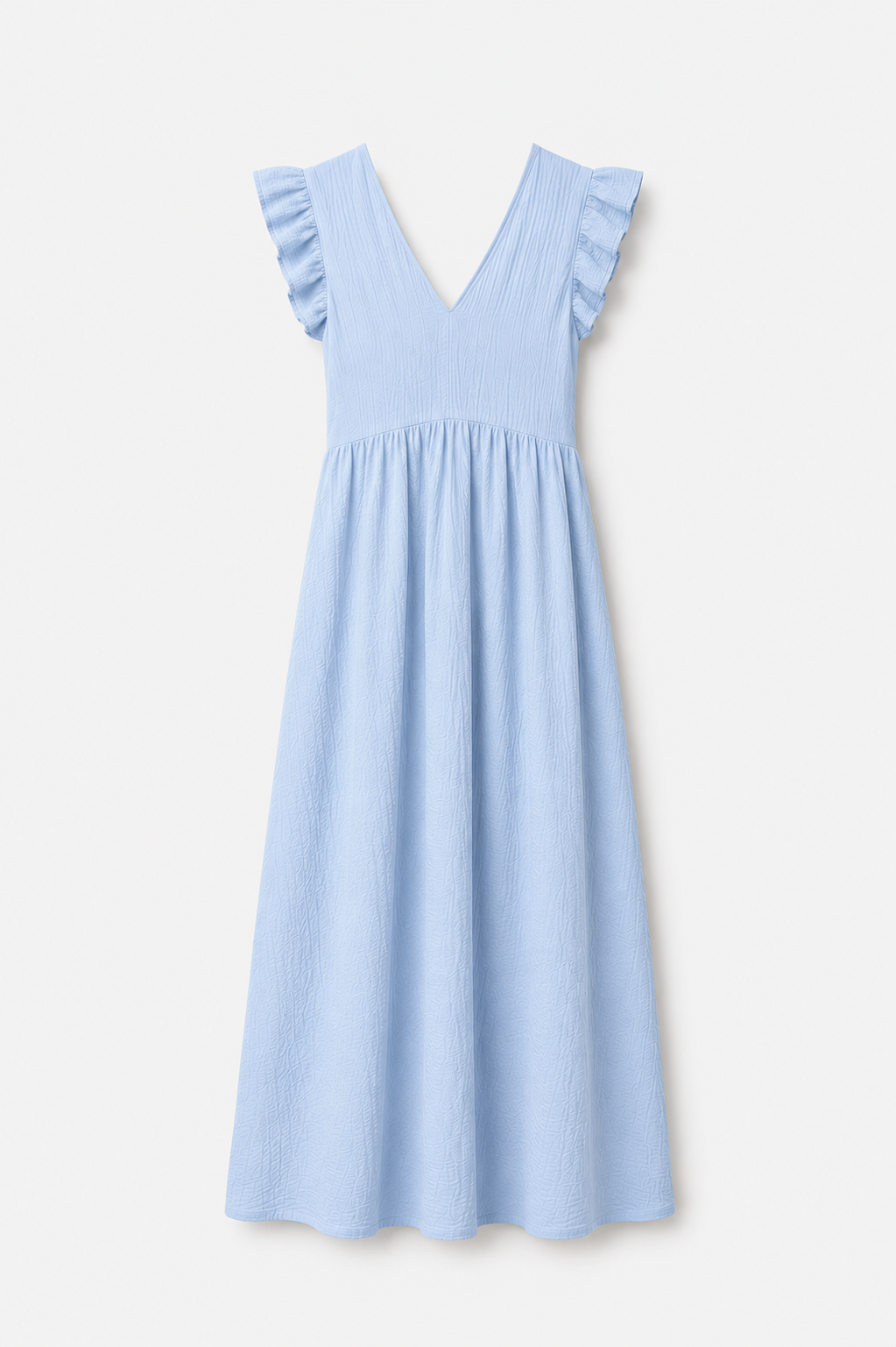Vestido Largo Fucsia para Mujer con Volantes | Escote en V y Espalda Abierta – Elegante y Fresco para Verano
