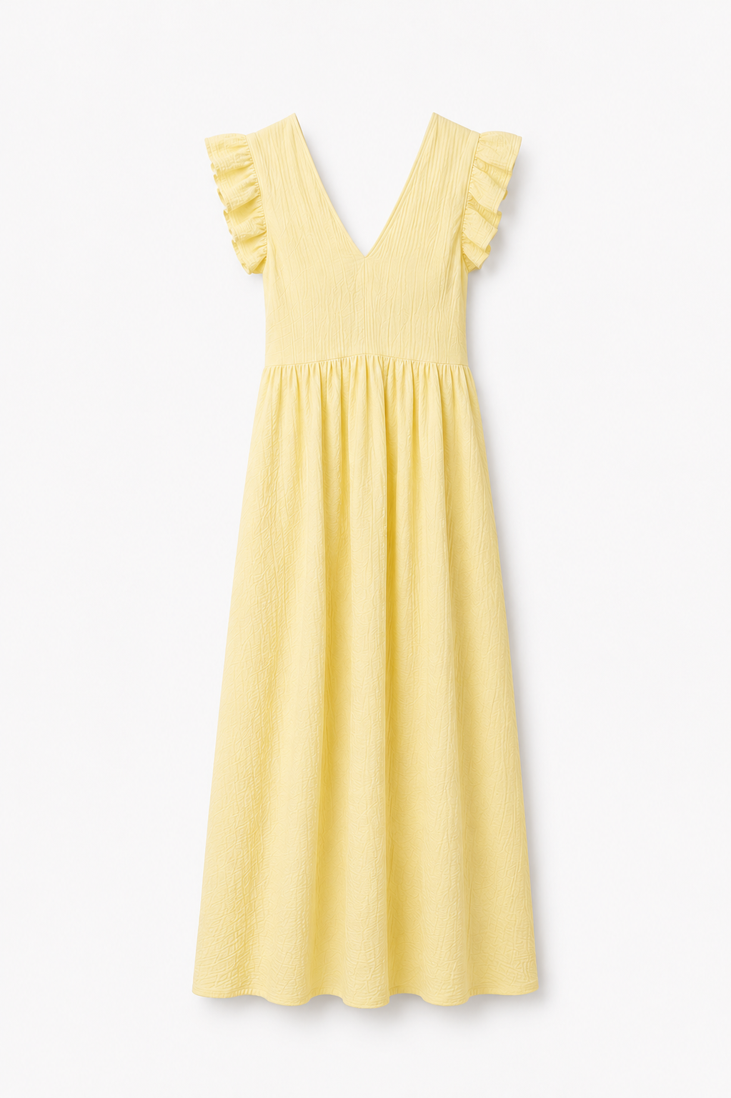 Vestido Largo Fucsia para Mujer con Volantes | Escote en V y Espalda Abierta – Elegante y Fresco para Verano