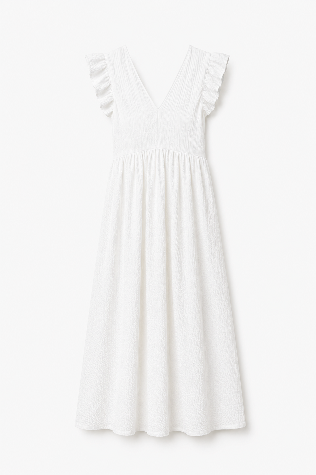 Vestido Largo Fucsia para Mujer con Volantes | Escote en V y Espalda Abierta – Elegante y Fresco para Verano