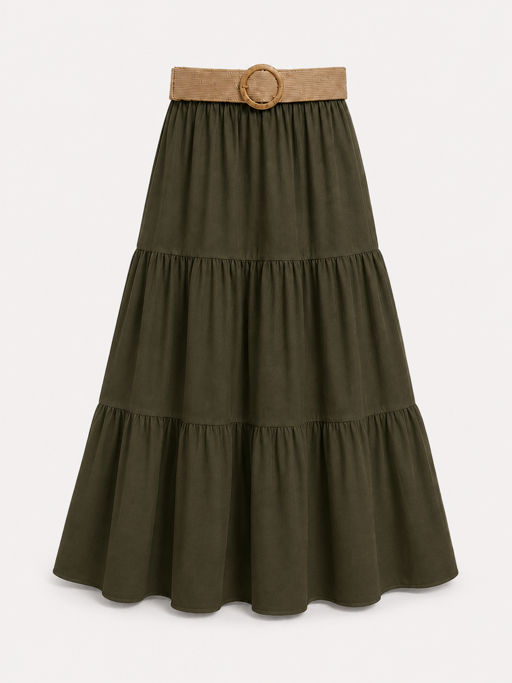 Falda Larga para Mujer con Cinturón de Rafia | Elegante, Fluida y Fresca para Primavera Verano