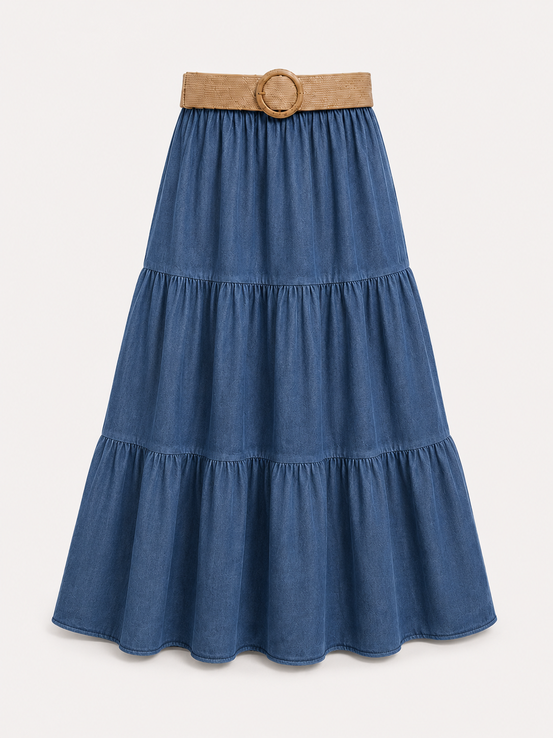Falda Larga para Mujer con Cinturón de Rafia | Elegante, Fluida y Fresca para Primavera Verano