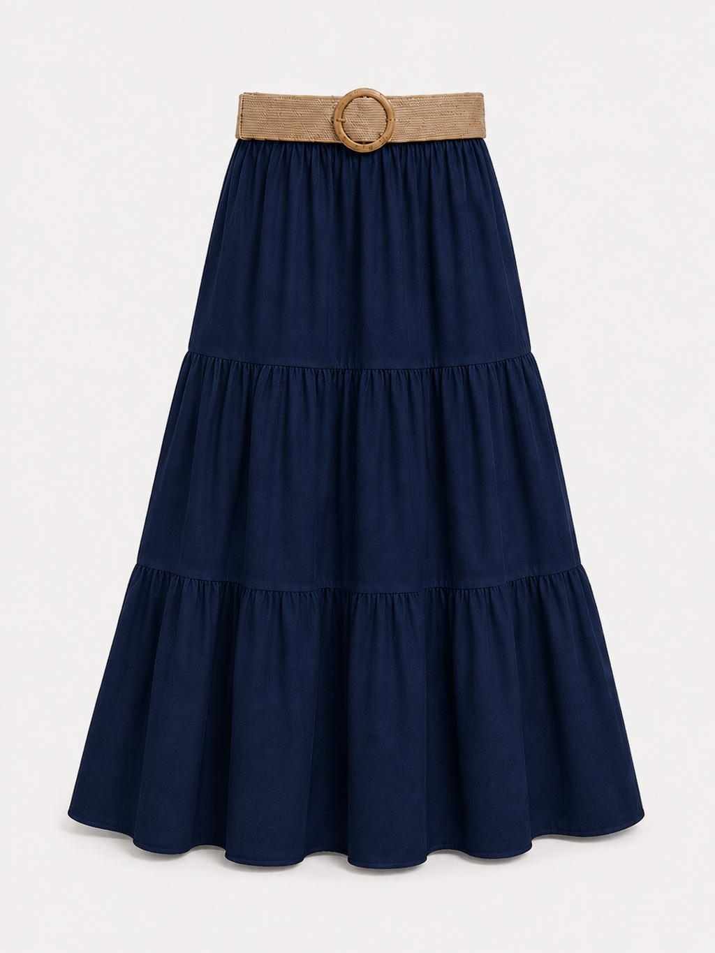 Falda Larga para Mujer con Cinturón de Rafia | Elegante, Fluida y Fresca para Primavera Verano