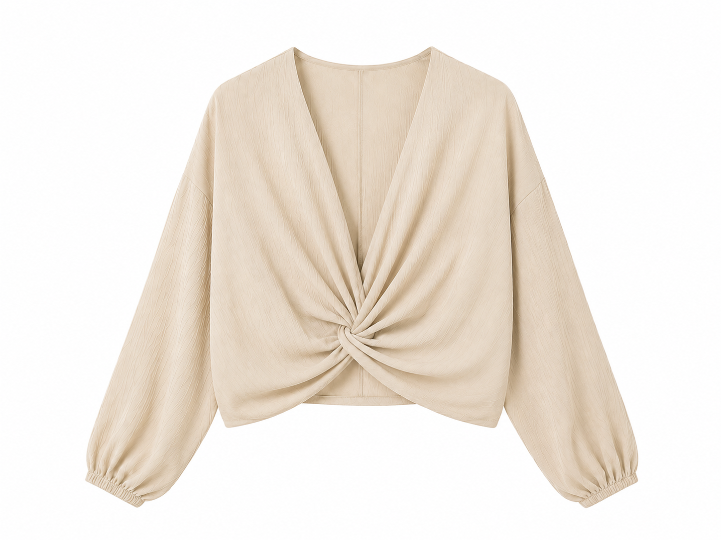 Blusa Cruzada para Mujer con Escote en V | Manga Larga Abullonada y Diseño Elegante