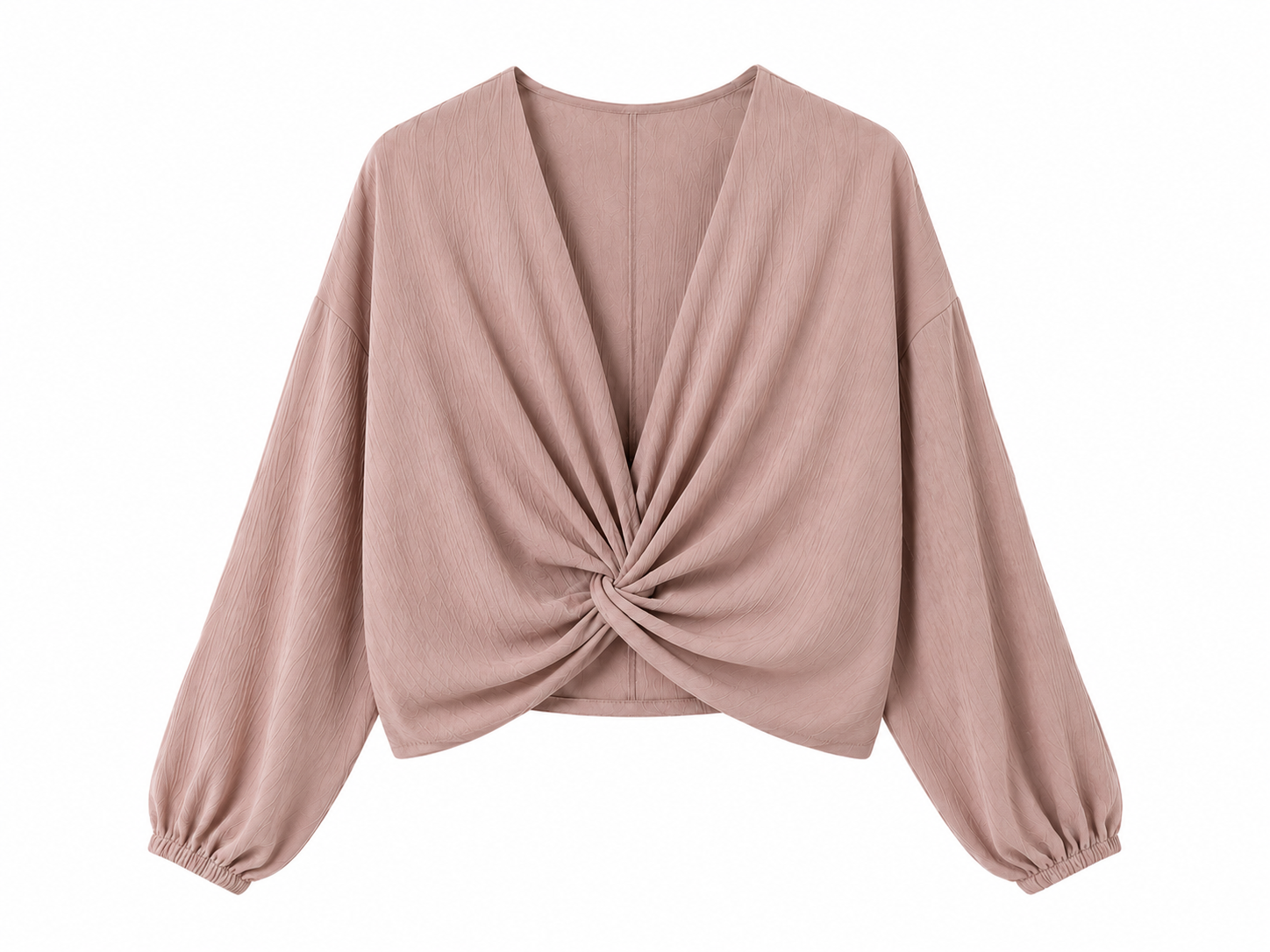 Blusa Cruzada para Mujer con Escote en V | Manga Larga Abullonada y Diseño Elegante