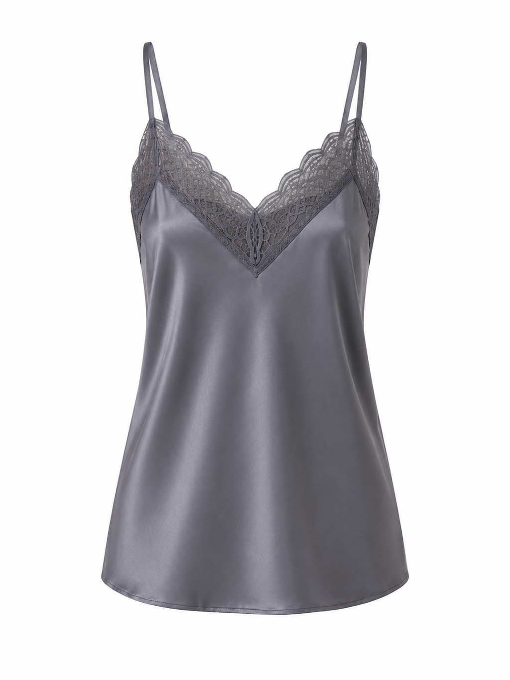 Top Lencero Satinado con Encaje para Mujer