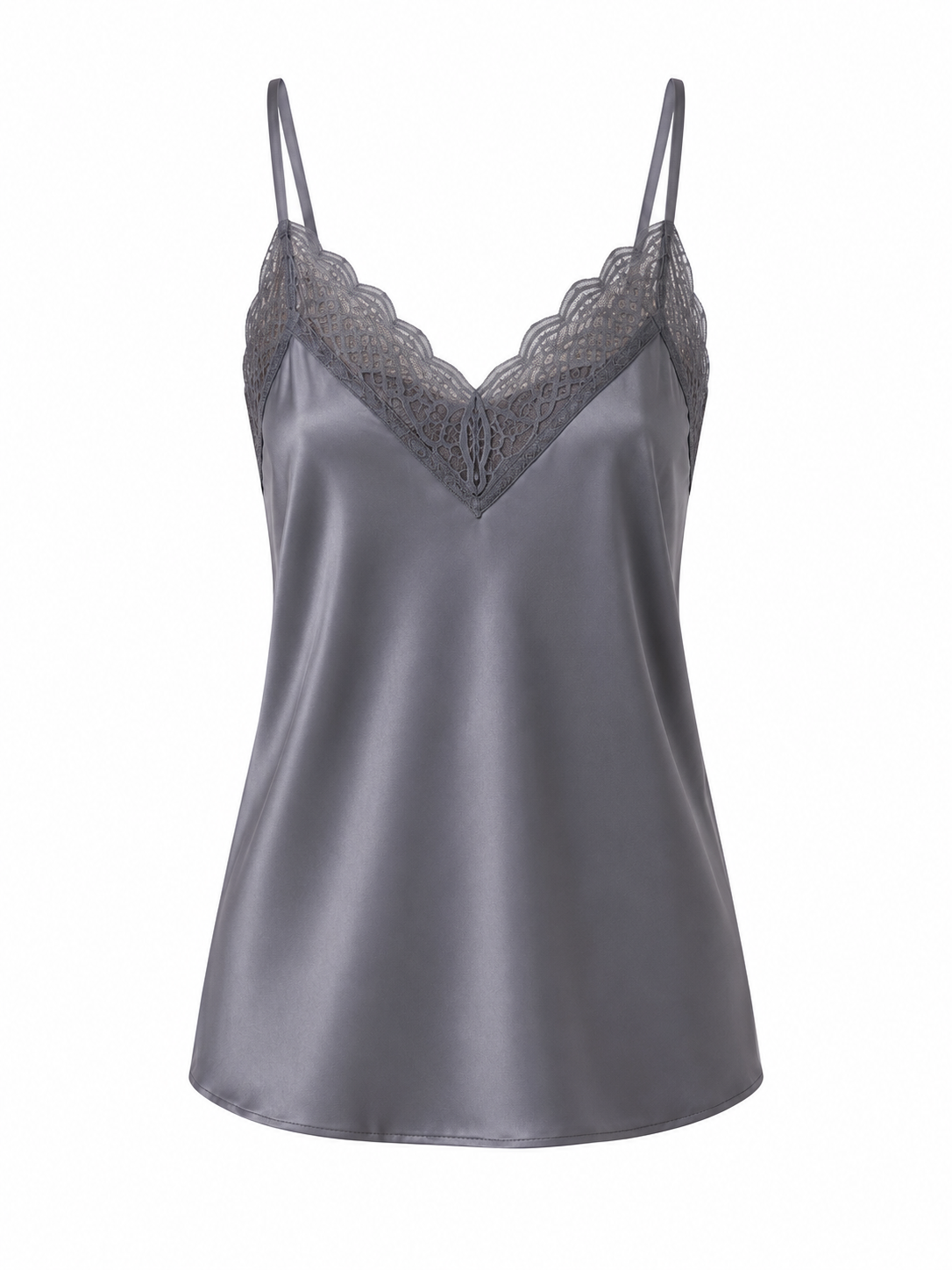 Top Lencero Satinado con Encaje para Mujer