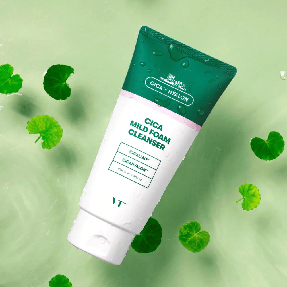 VT Cosmetics – Cica Mild Foam Cleanser Espuma Limpiadora Suave con Centella Asiática (300 ml)
