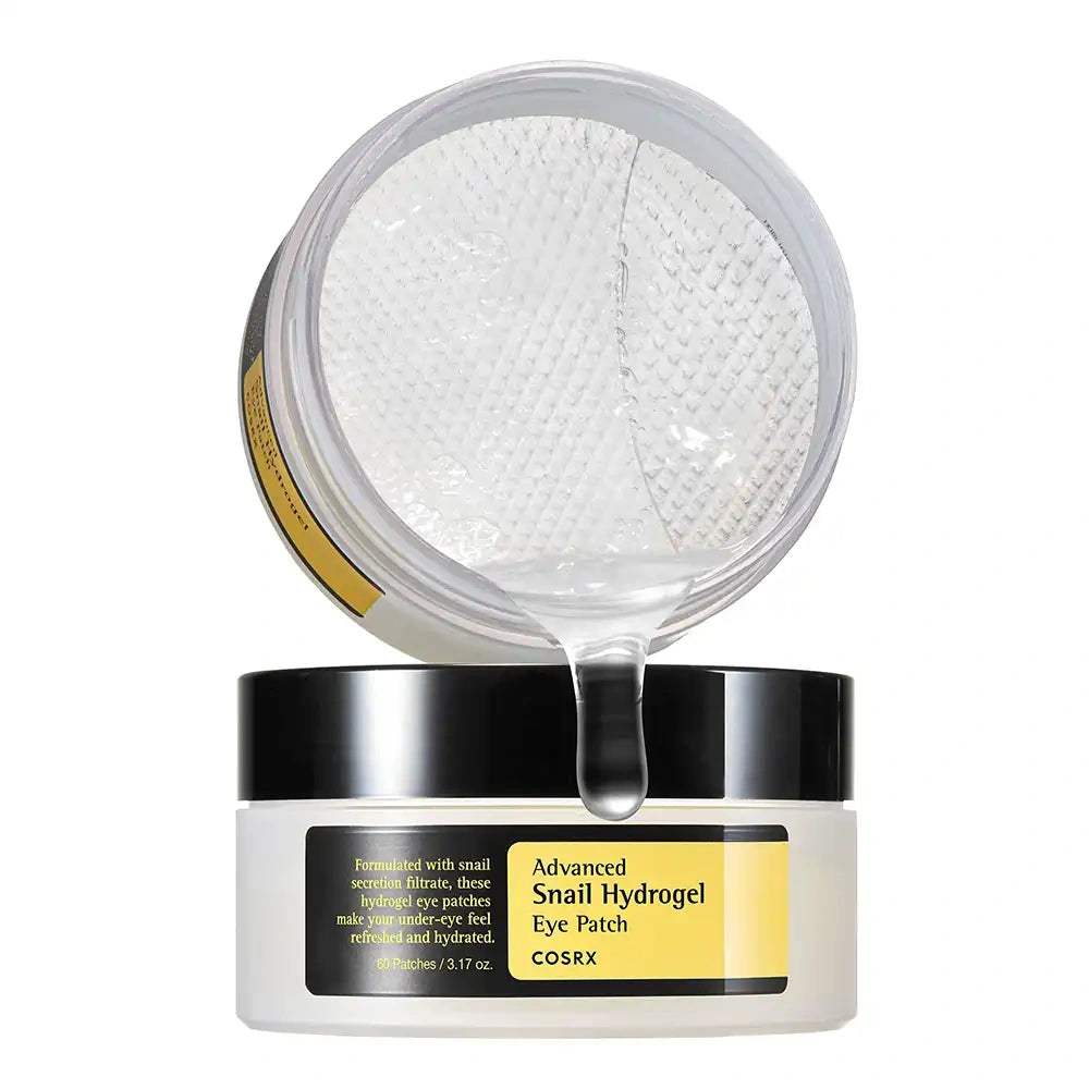 COSRX – Advanced Snail Hydrogel Eye Patch (60 Parches) – Hidratación y Reparación para el Contorno de Ojos