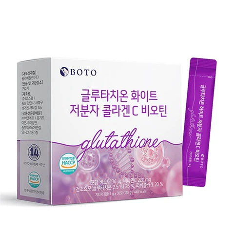 BOTO – Glutathione White Small Molecule Collagen C Biotin 4g x 30Stick