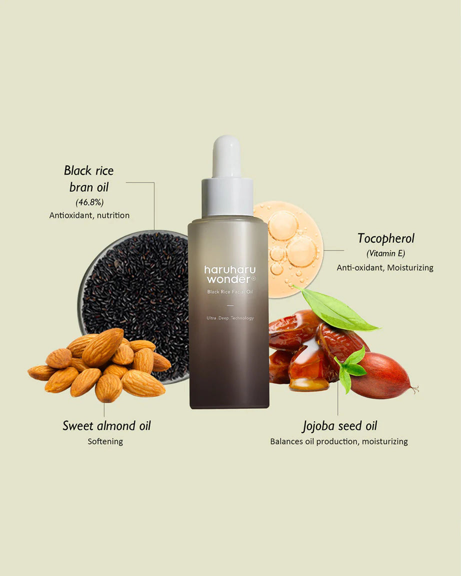 🖤 Haruharu Wonder – Black Rice Facial Oil (30 ml) Aceite Facial Antioxidante & Nutritivo