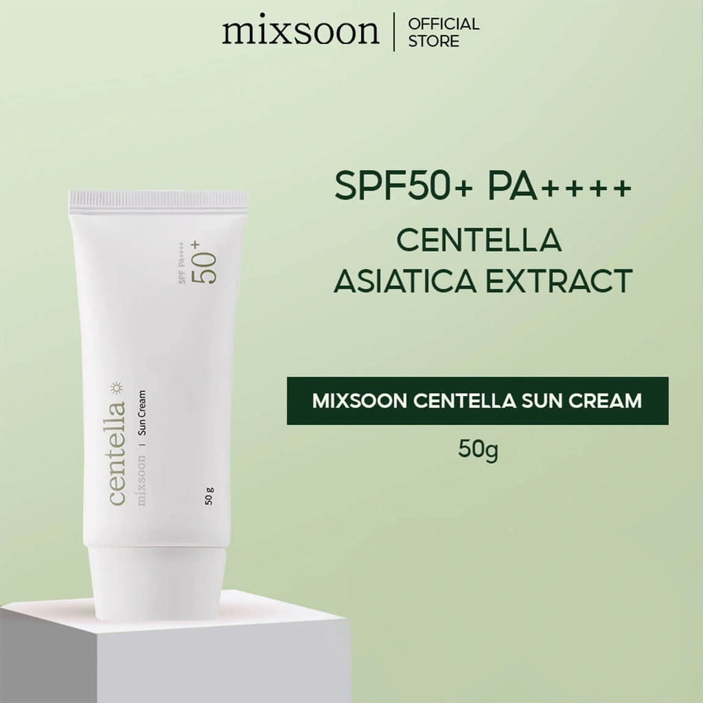 Mixsoon – Crema Solar de Centella SPF50+ PA++++ 50g – Protección Solar Calmante e Hidratante