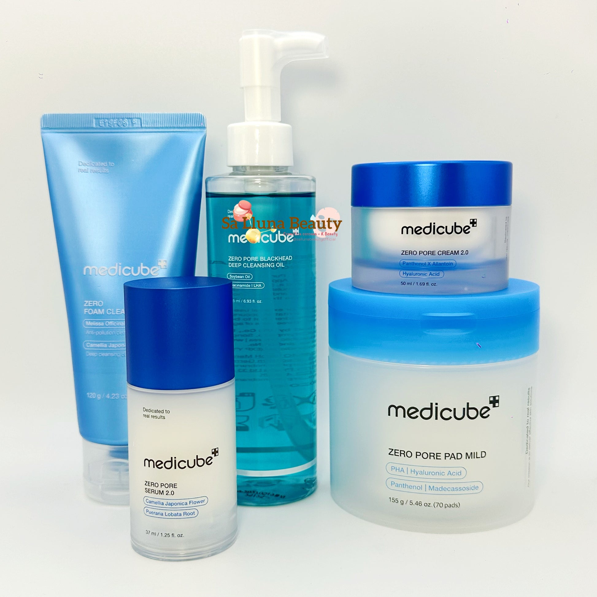 Medicube Zero Pore Set Rutina Completa Facial, Limpieza Profunda y Equilibrio del Sebo, Mejora la Textura y Apariencia de la Piel, Kit con Aceite Limpiador, Espuma, Sérum, Crema y Pads, Ideal para Piel Mixta y Grasa, K-Beauty