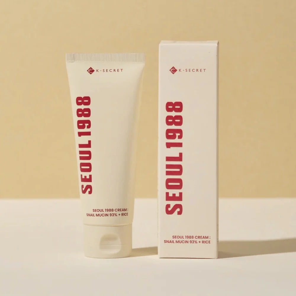 K-SECRET – SEOUL 1988 Crema Facial con 93% Mucina de Caracol + Arroz Fermentado 100ml – Hidratación y Reparación Intensiva