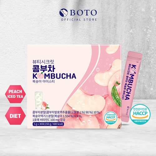 BOTO – Beauty Secret Kombucha Peach Ice Tea 5g x 30 Sticks