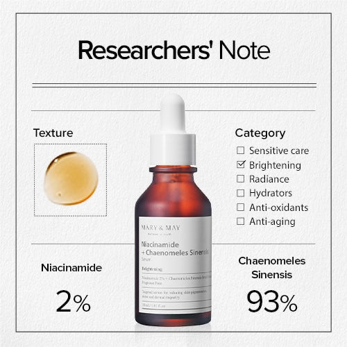 Mary & May – Sérum Iluminador con Niacinamida + Chaenomeles Sinensis 30ml