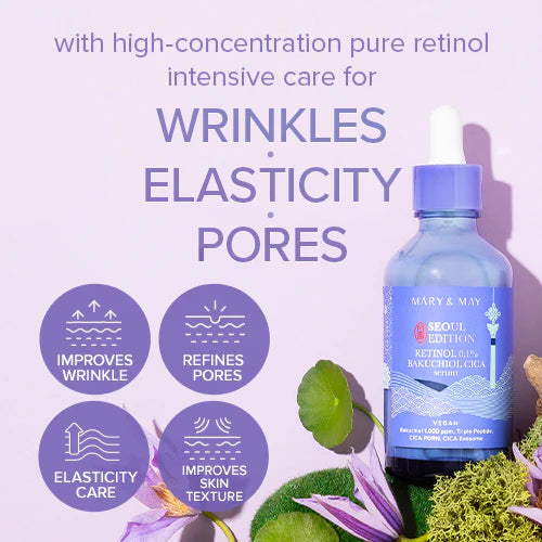 Mary & May – Retinol 0.1% Bakuchiol Cica Serum (Seoul Edition)