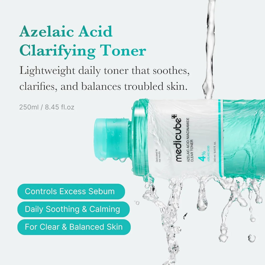 Medicube Azelaic Acid Niacinamide Clear Toner 4% 250ml – Tónico con Ácido Azelaico y Niacinamida para Imperfecciones y Poros