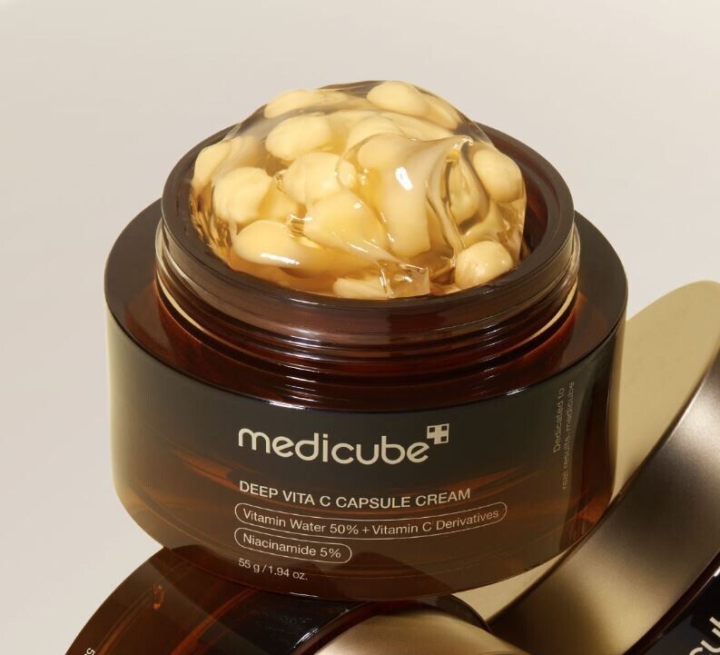 Medicube Deep Vita C Capsule Cream | Crema Iluminadora con Vitamina C y Cápsulas Activas – Cosmética Coreana K-Beauty (55g)