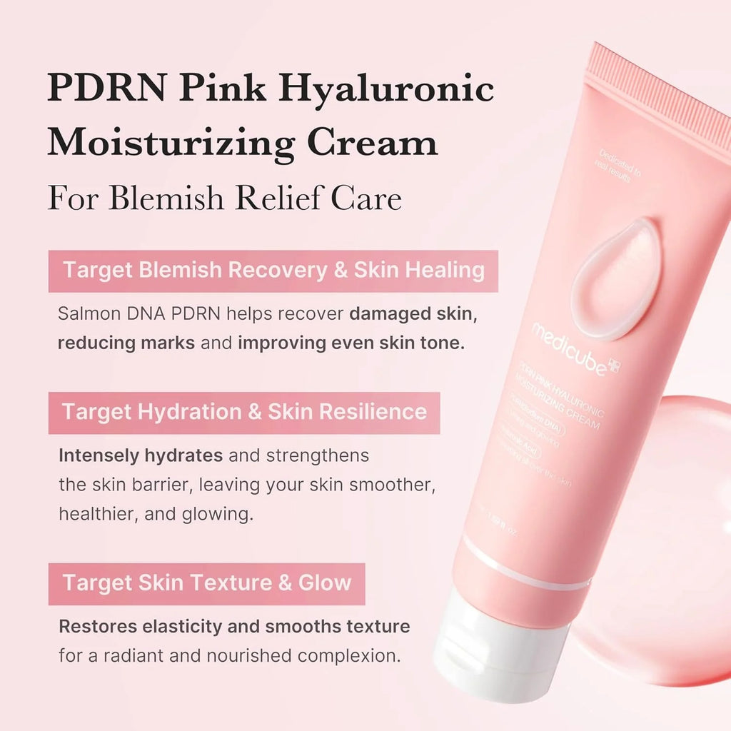 Medicube – Crema Hidratante PDRN Pink con Ácido Hialurónico 50ml – Regeneración y Luminosidad