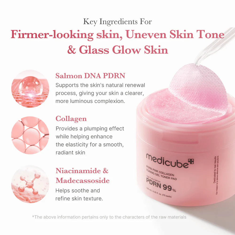 Salmon DNA PDRN Pink Collagen Jelly Pad | Toner Pads Reafirmantes & Regeneradores
