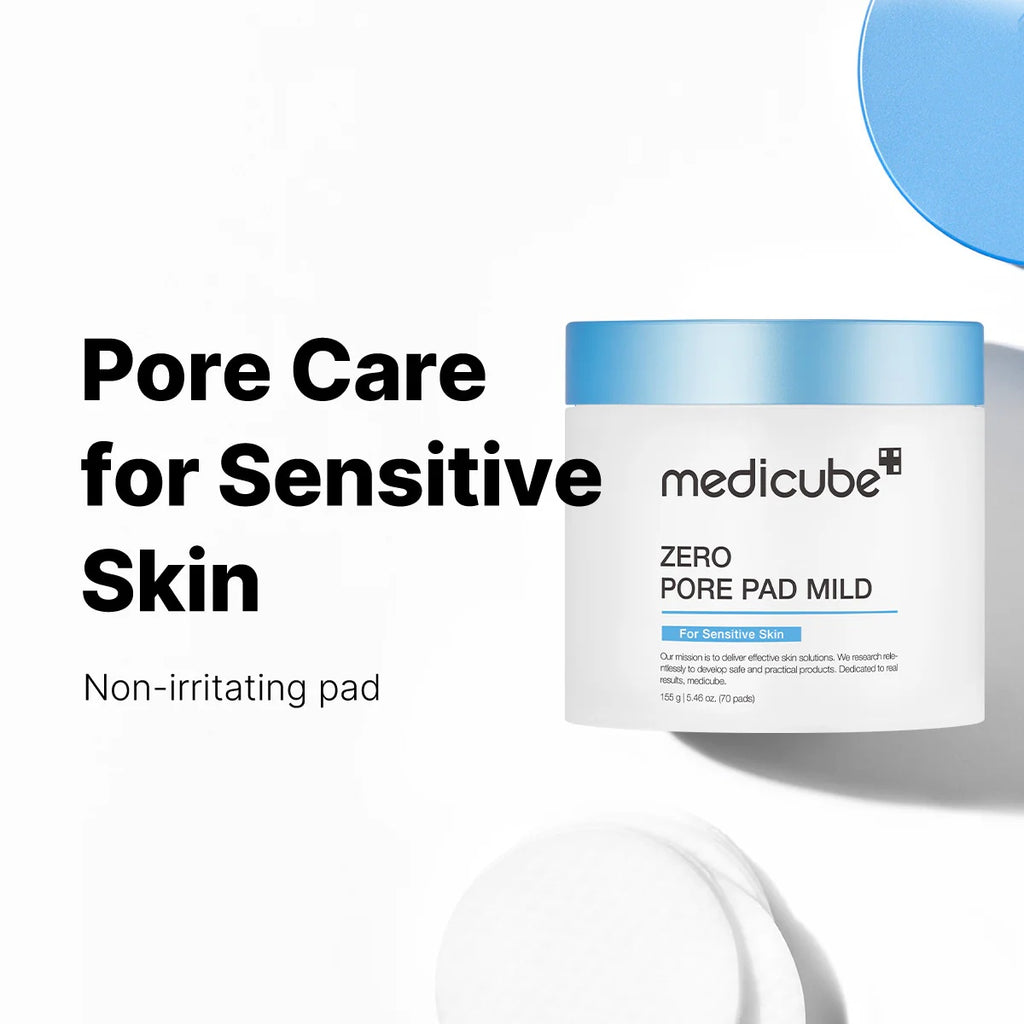 Medicube – Zero Pore Pad Mild (70 Piezas) | Exfoliación Suave para Poros & Piel Sensible