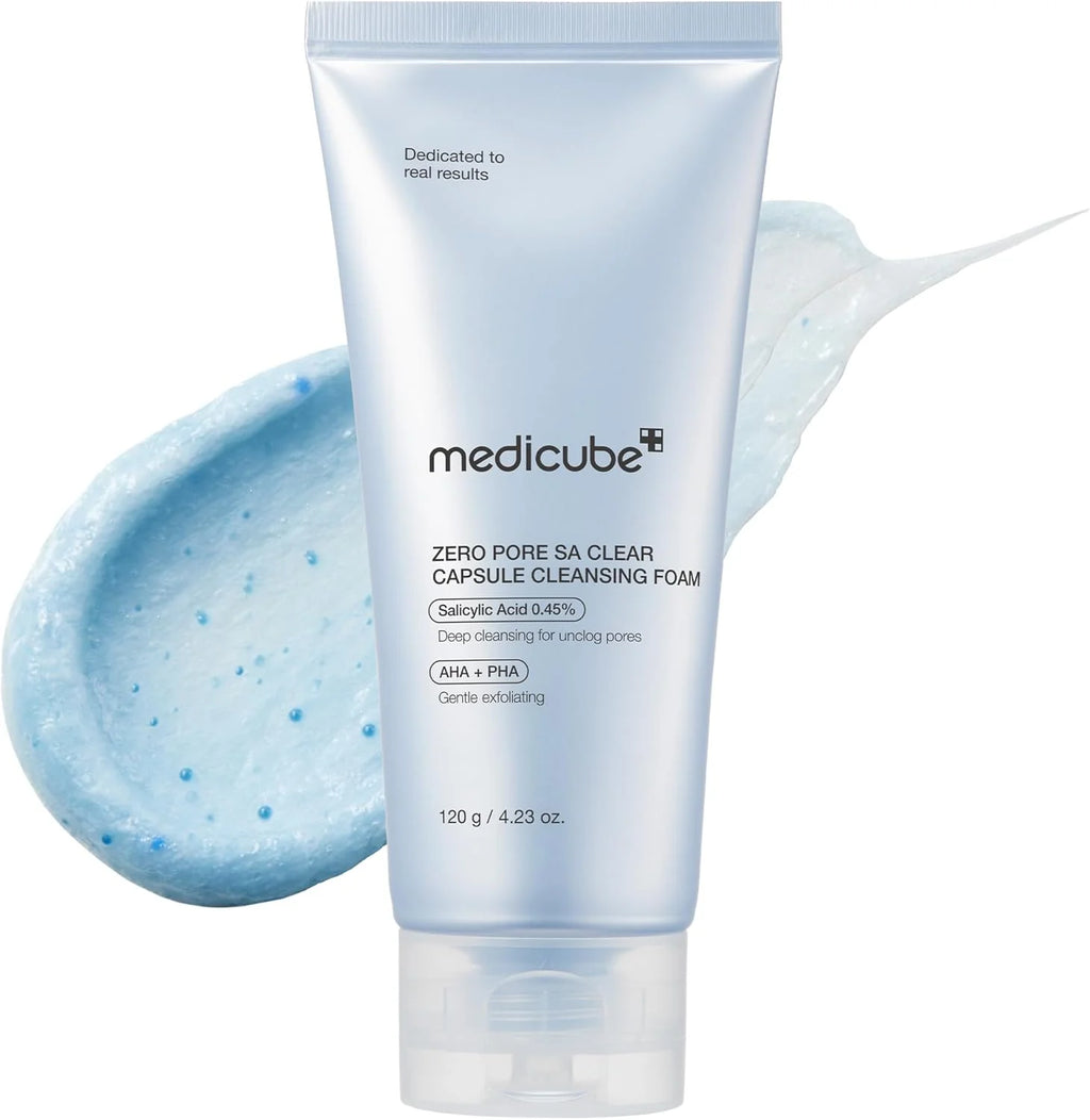 Medicube Zero Pore SA Clear Capsule Cleansing Foam 120g – Limpiador Facial con Ácido Salicílico 0,45% + AHA/PHA para Poros