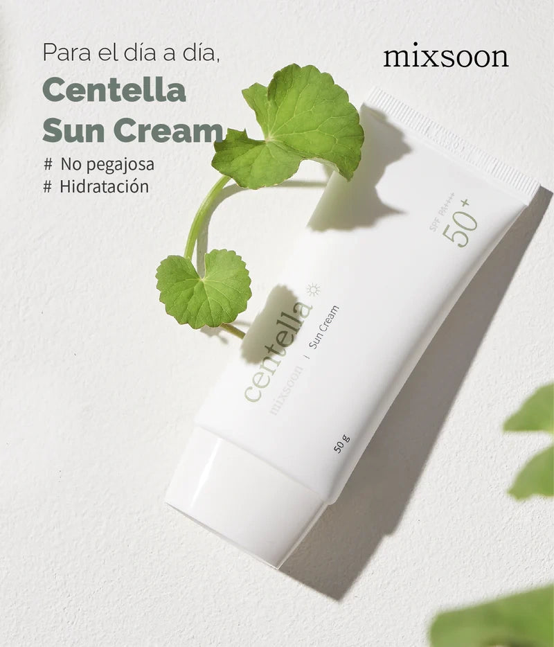 Mixsoon – Crema Solar de Centella SPF50+ PA++++ 50g – Protección Solar Calmante e Hidratante