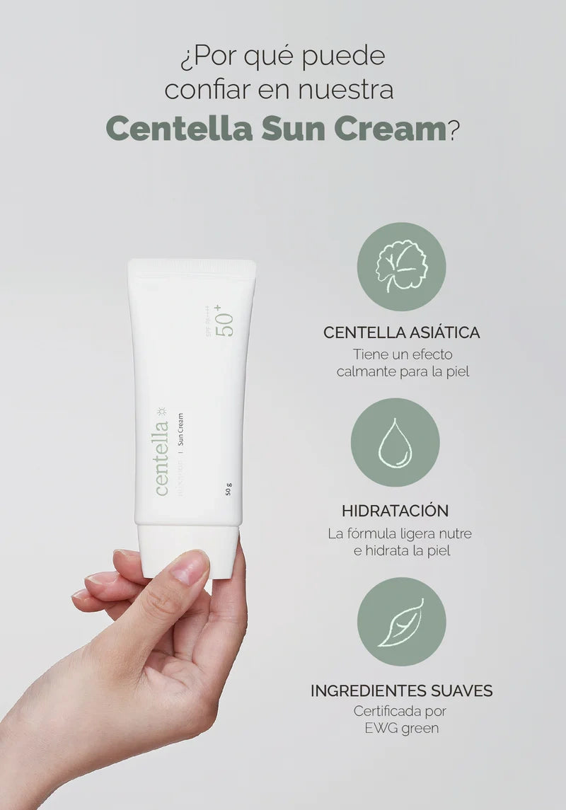 Mixsoon – Crema Solar de Centella SPF50+ PA++++ 50g – Protección Solar Calmante e Hidratante
