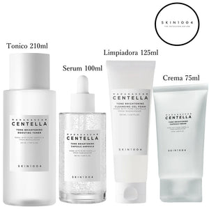 SKIN1004 - Rutina Iluminadora con Centella de Madagascar 🌟 Limpieza + Tónico + Serum + Crema | Para Piel Opaca y Manchas | Vegano · Sin Parabenos