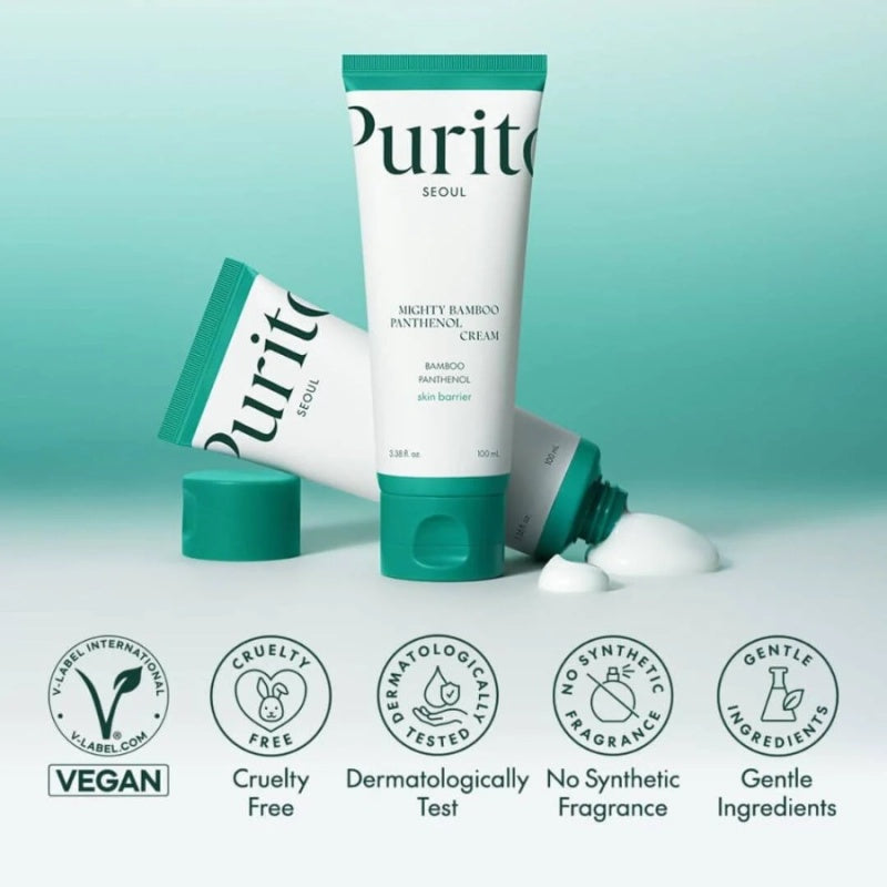 Purito Seoul – Mighty Bamboo Panthenol Cream (100 ml) Crema Reparadora de Barrera & Calmante