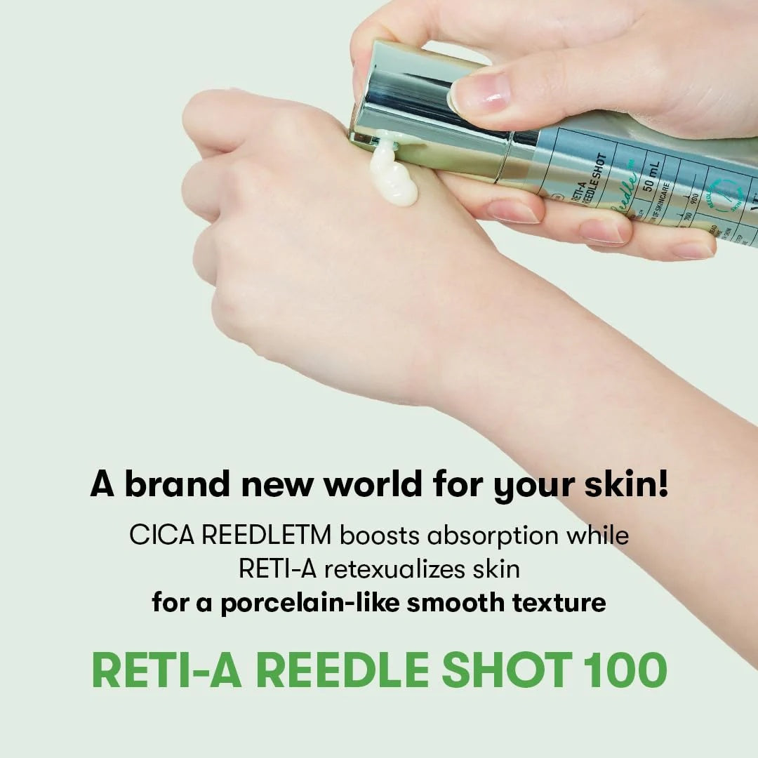 VT Cosmetics – Reti-A Reedle Shot 100 Sérum con Retinol (Vitamina A) y Tecnología Microneedling – 50 ml