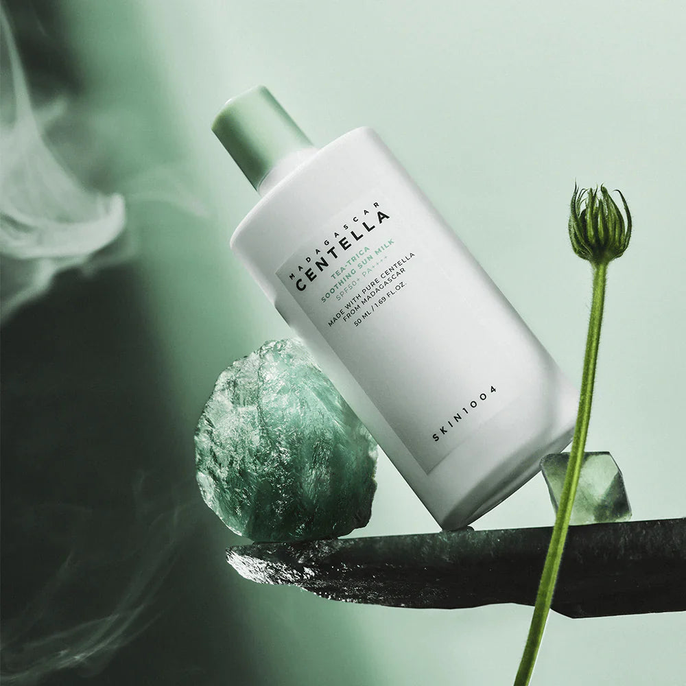 Madagascar Centella Tea-Trica Soothing Sun Milk (50 ml) Protector Solar Calmante para Piel Sensible y Acneica