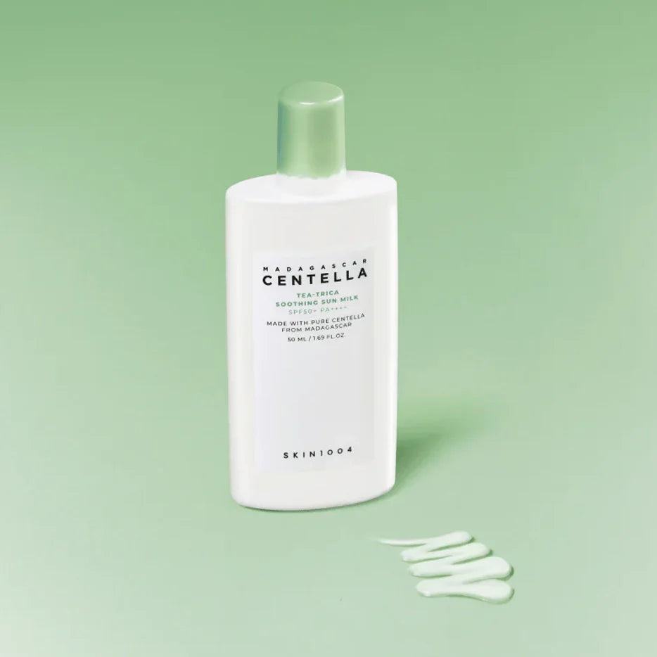 Madagascar Centella Tea-Trica Soothing Sun Milk (50 ml) Protector Solar Calmante para Piel Sensible y Acneica