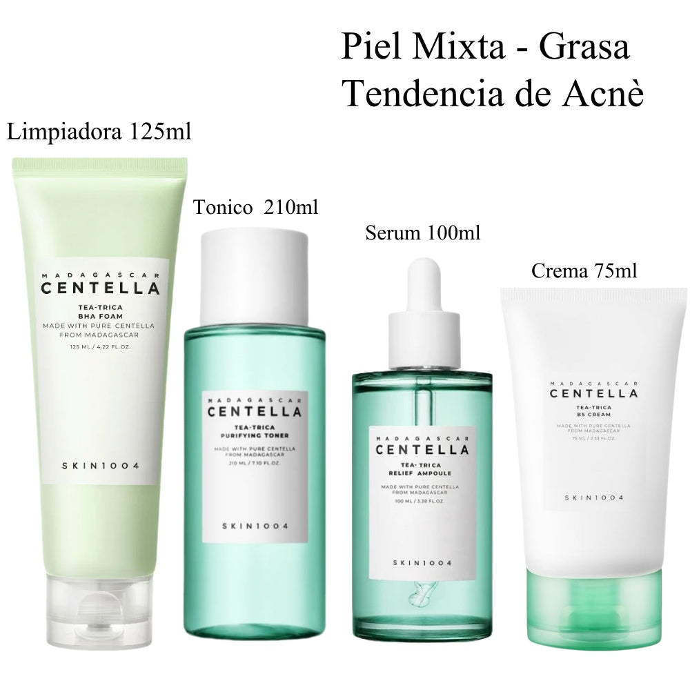 SKIN1004 Rutina Antiacné Tea-Trica para Piel Mixta-Grasa – Limpieza, Equilibrio y Cuidado Calmante