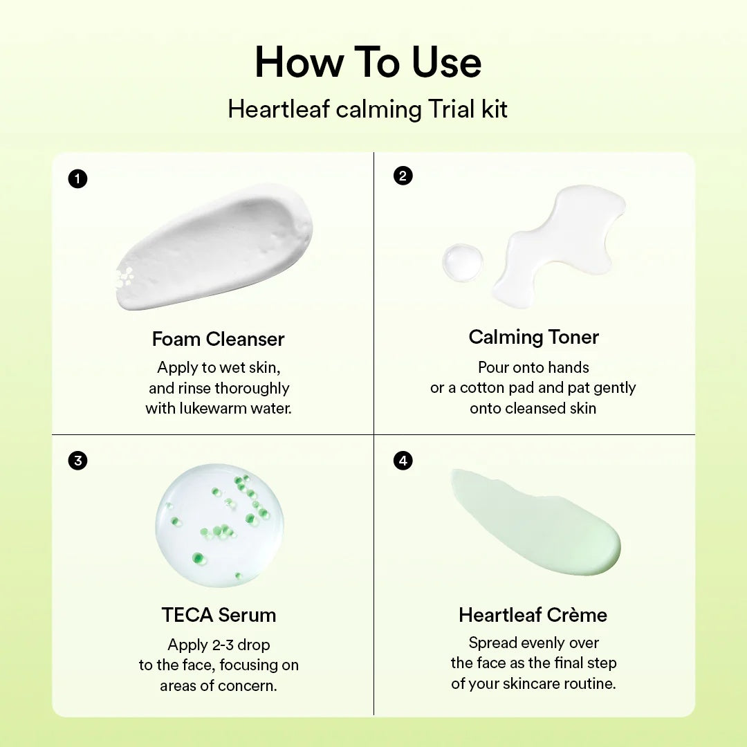 Abib – Kit de Prueba Heartleaf Calming (4 Piezas) – Rutina Calmante para Piel Sensible