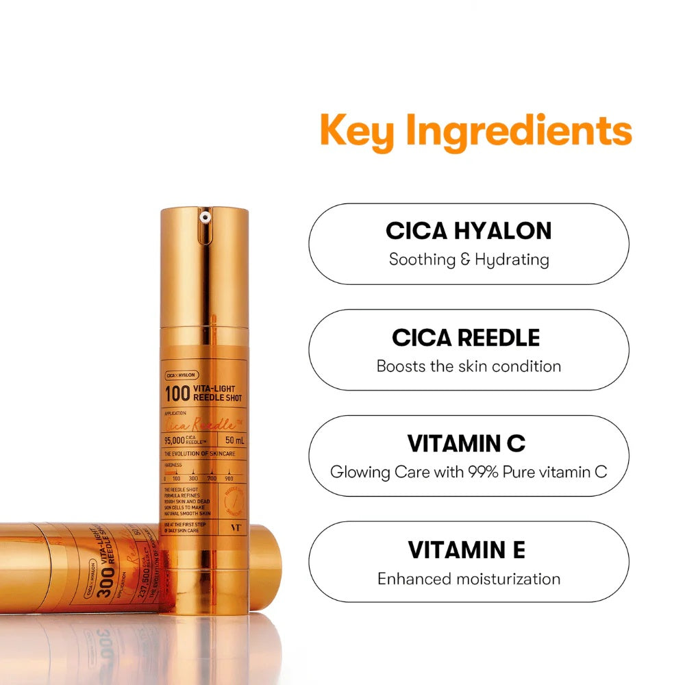 VT Cosmetics – Sérum Vita-Light Reedle Shot 100 50ml – Luminosidad y Renovación de la Piel