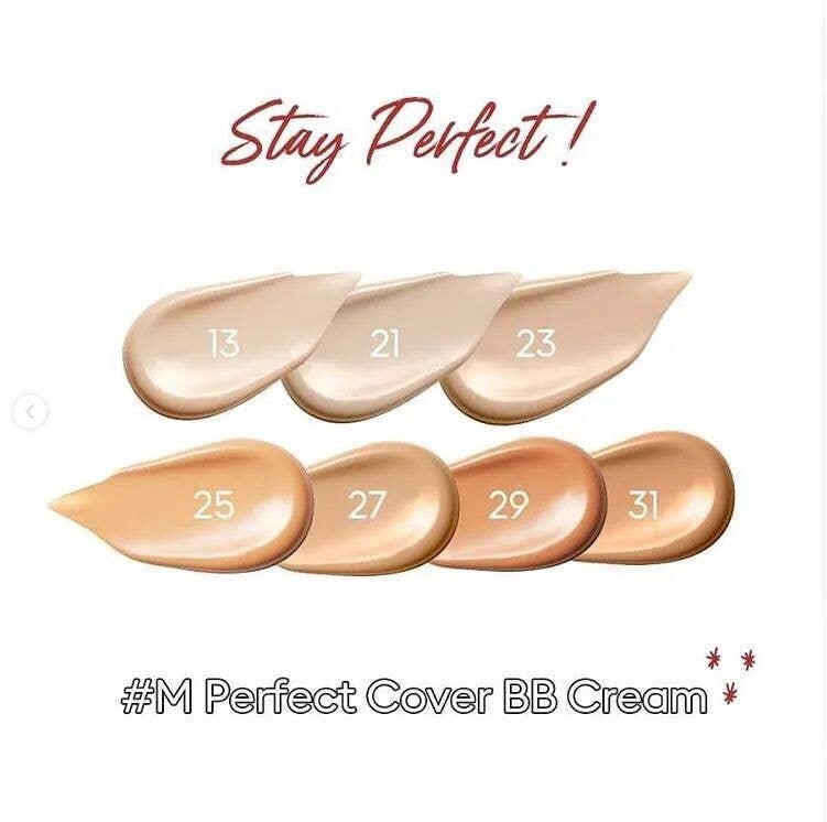 Missha - Crema BB Missha Perfect Cover, 50 ml, #25, color beige cálido