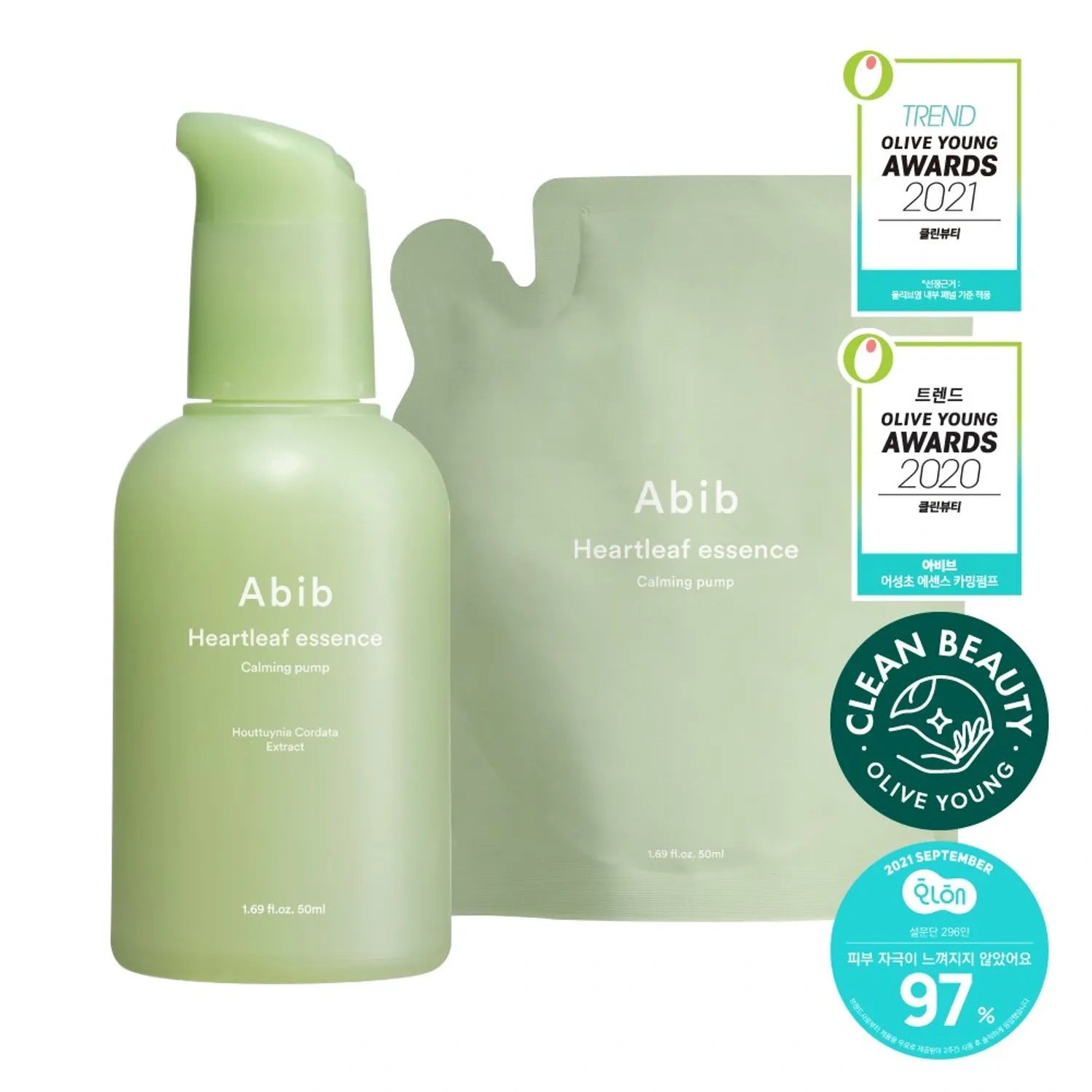 Abib – Heartleaf Essence Calming Pump 50ml – Esencia Calmante con Houttuynia Cordata