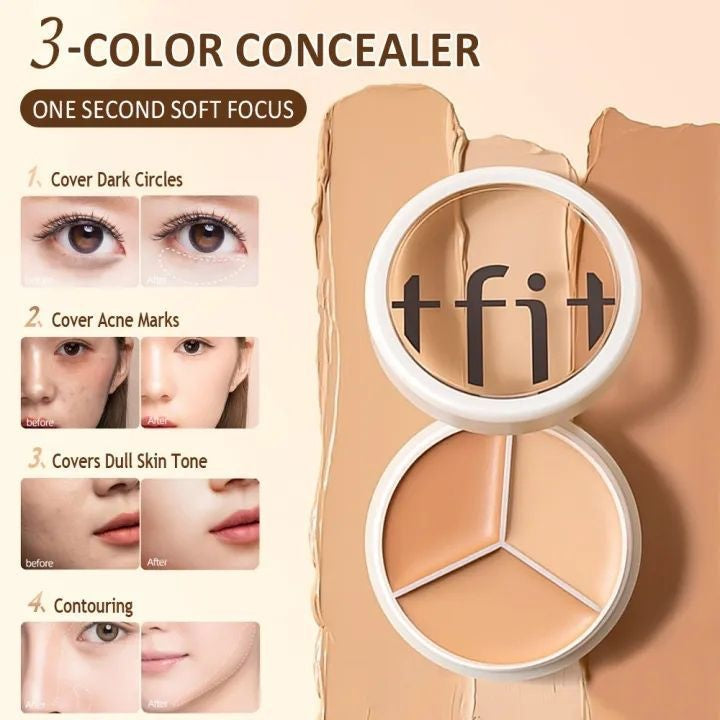 TFIT – Cover Up Pro Concealer Palette 3-in-1 | Corrector de Color & Alta Cobertura · Ojeras, Imperfecciones y Contorno