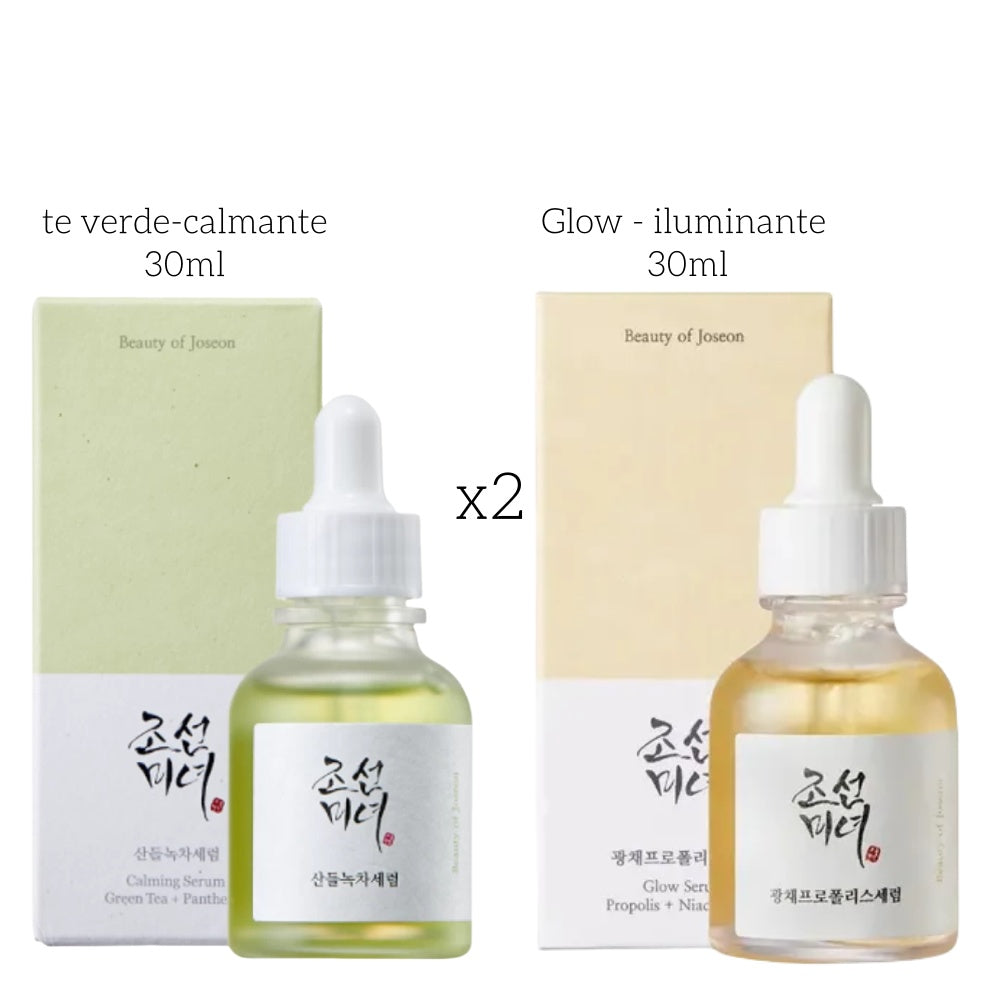 BEAUTY OF JOSEON - PACK x2  Serum kits GLOW iluminar + TE VERDE Refrestcante