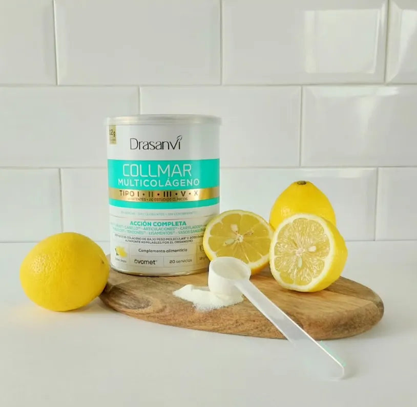 Drasanvi Collmar Multicolágeno Tipos I, II, III, V y X – 260g – Colágeno Marino Hidrolizado con Vitamina C, Biotina, Elastina y Ácido Hialurónico