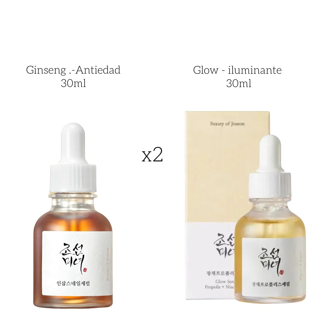 BEAUTY OF JOSEON - PACK x2  Serum kits GLOW iluminar + TE VERDE Refrestcante