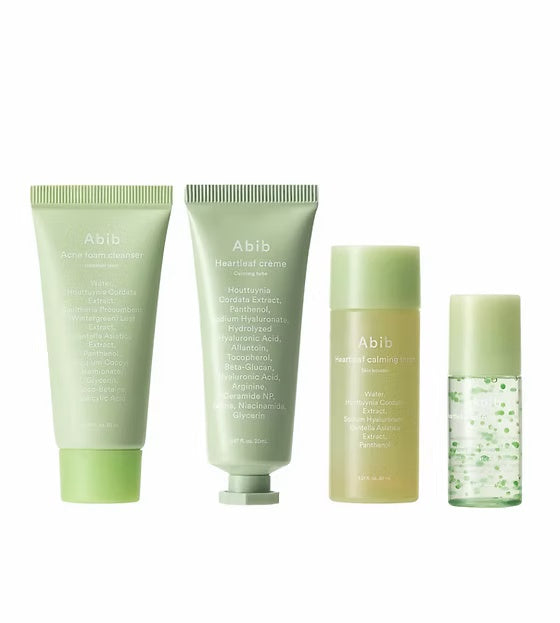 Abib – Kit de Prueba Heartleaf Calming (4 Piezas) – Rutina Calmante para Piel Sensible